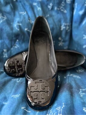 Tory Burch Black Patent Leather Amy Heels